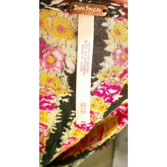 Free People - "Fallin Into You" Long Sleeve Tunic Dress Shirt Boho Chic X-Small - Picture 7 of 10